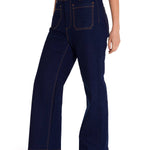 Jeans Wide Leg Casual Mujer TRIBLEND STRETCH DENIM PATCH FRONT POCKET FLARE Azul Marino Cat