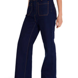 Jeans Wide Leg Casual Mujer TRIBLEND STRETCH DENIM PATCH FRONT POCKET FLARE Azul Marino Cat
