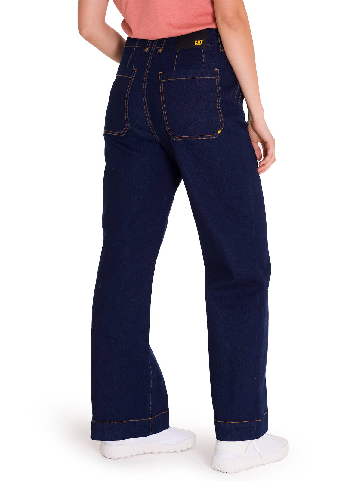 Jeans Wide Leg Casual Mujer TRIBLEND STRETCH DENIM PATCH FRONT POCKET FLARE Azul Marino Cat