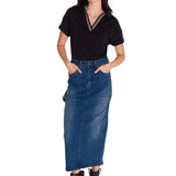 Falda Ajustada Casual Mujer CARPENTER MAXI SKIRT Denim Cat