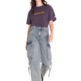 Jeans Tiro Alto Mujer RIGID DENIM EXAGGERATED CARGO Gris Claro Cat
