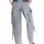 Jeans Tiro Alto Mujer RIGID DENIM EXAGGERATED CARGO Gris Claro Cat