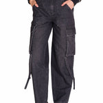 Jeans Tiro Alto Mujer RIGID DENIM EXAGGERATED CARGO Gris Cat