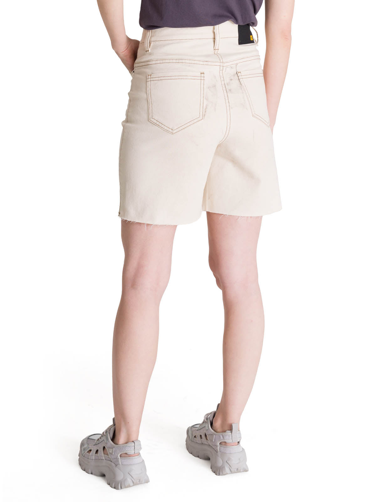 Short Tiro Alto Denim Mujer Cowboy Beige CAT