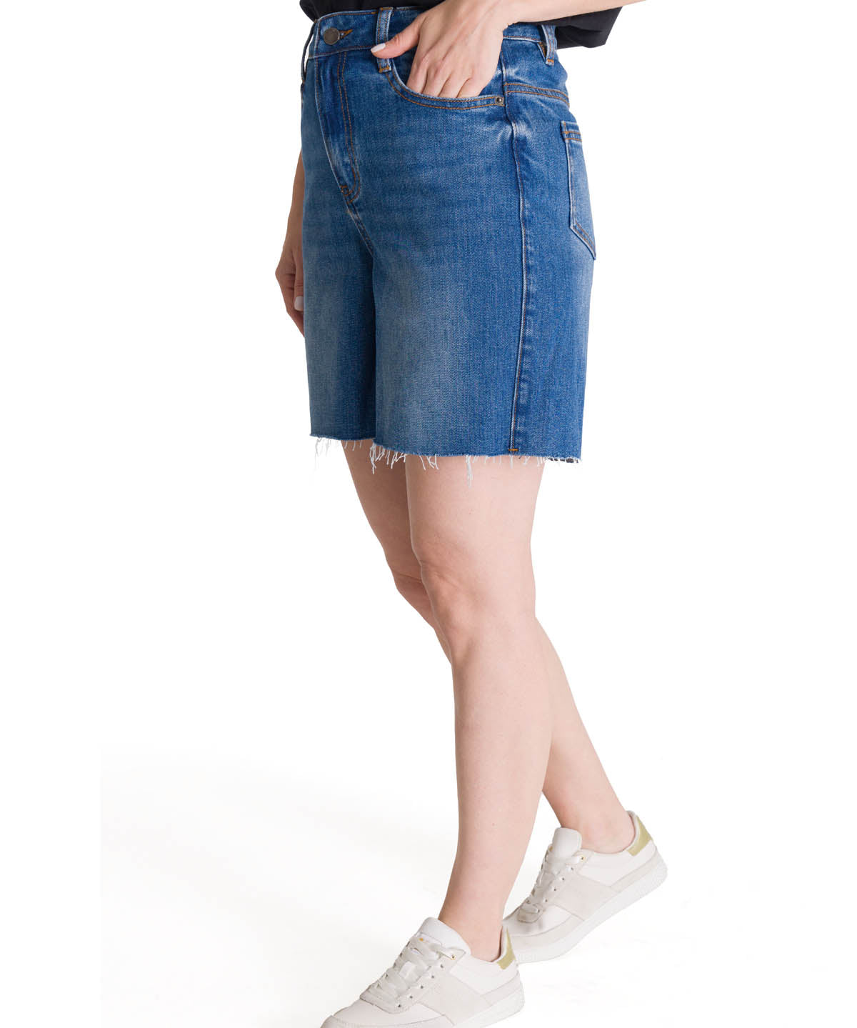 Short Tiro Alto Denim Mujer Cowboy Azul CAT