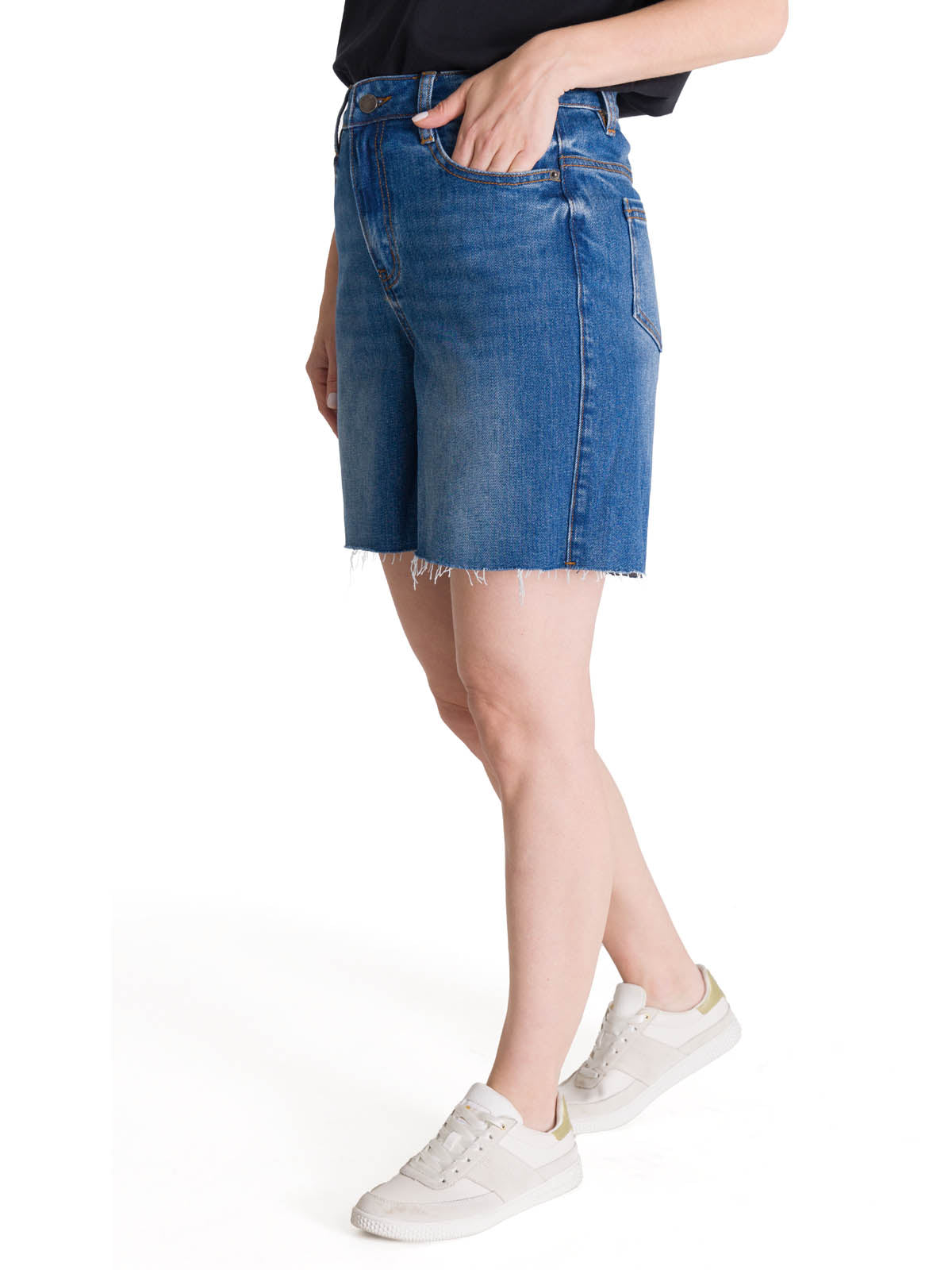 Short Tiro Alto Denim Mujer Cowboy Azul CAT