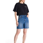 Short Tiro Alto Denim Mujer Cowboy Azul CAT