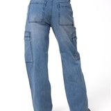 Jeans Cargo Mujer Relaxed Azul CAT