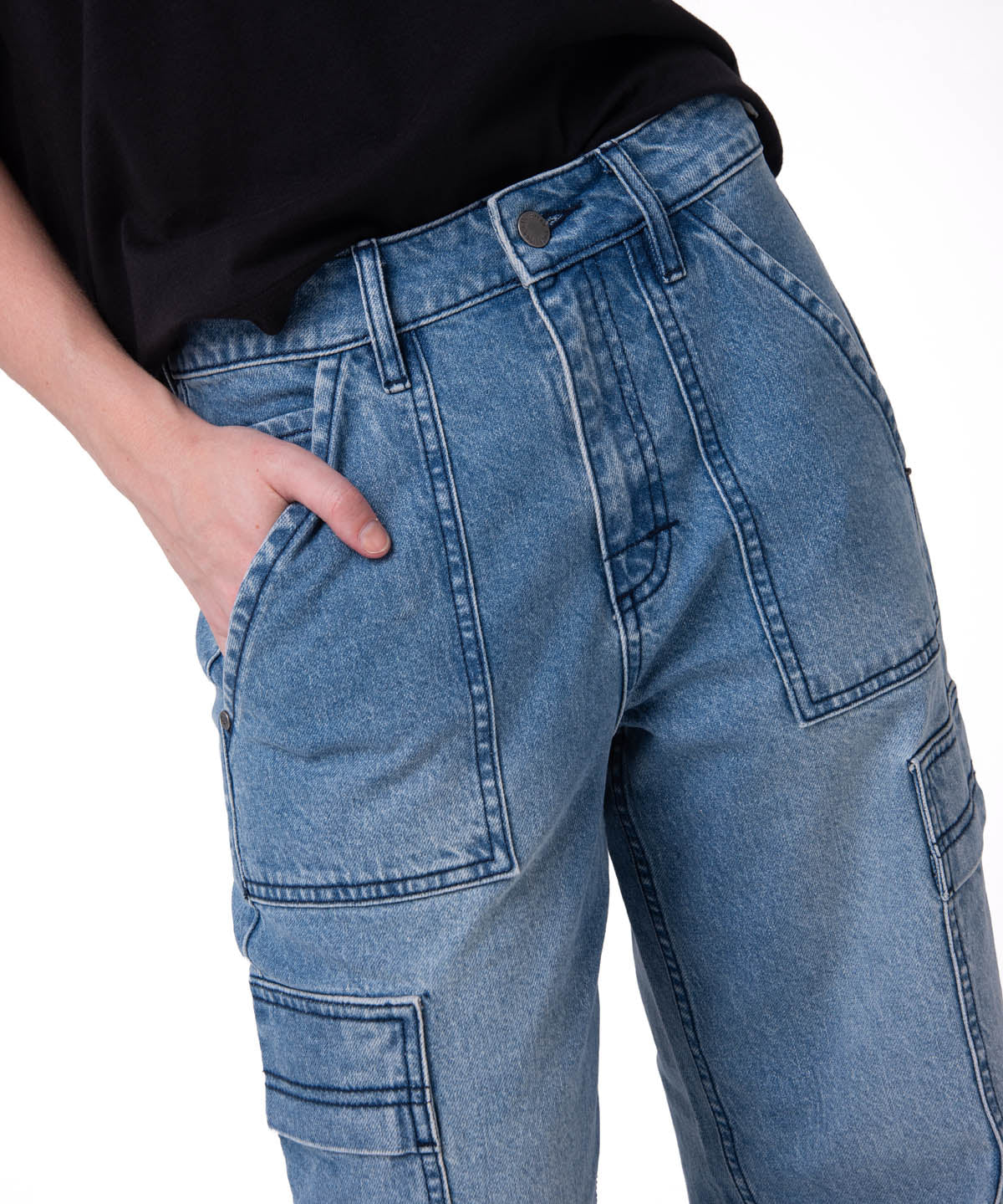 Jeans Cargo Mujer Relaxed Azul CAT