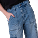 Jeans Cargo Mujer Relaxed Azul CAT