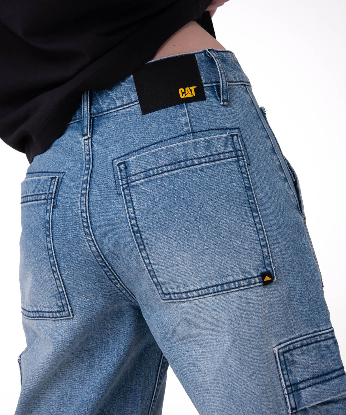 Jeans Cargo Mujer Relaxed Azul CAT