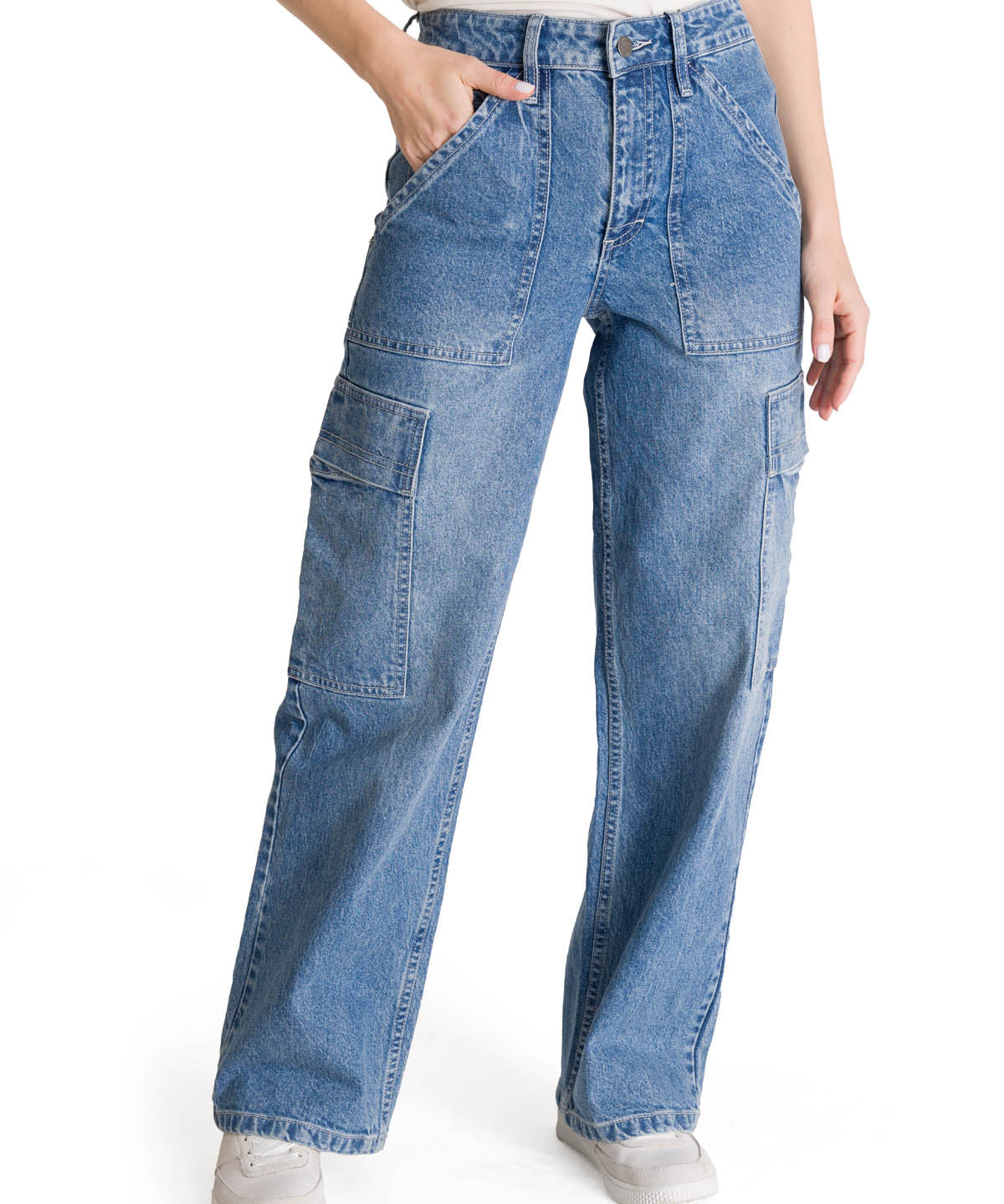 Jeans Cargo Mujer Relaxed Azul CAT