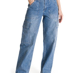 Jeans Cargo Mujer Relaxed Azul CAT