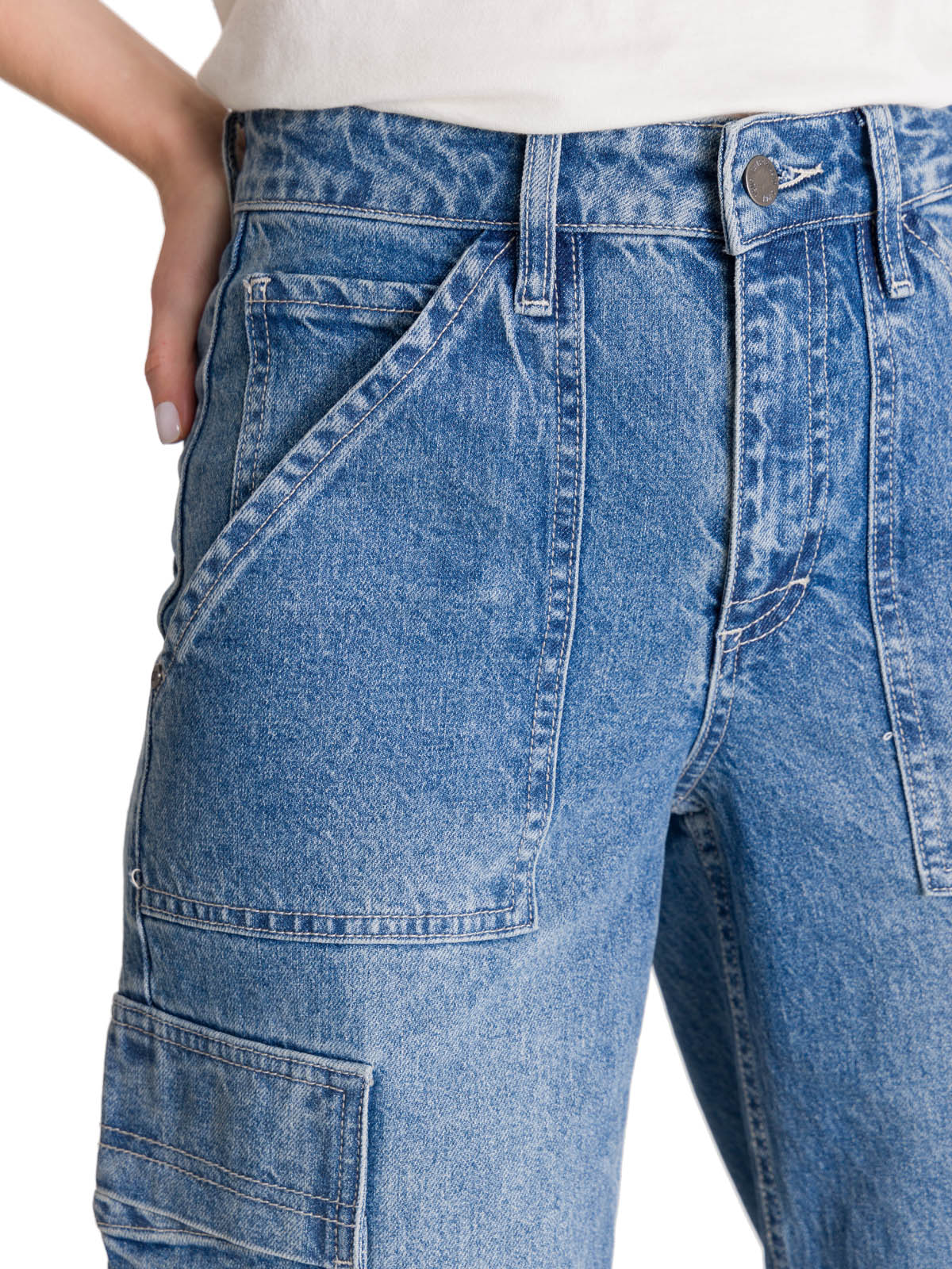 Jeans Cargo Mujer Relaxed Azul CAT