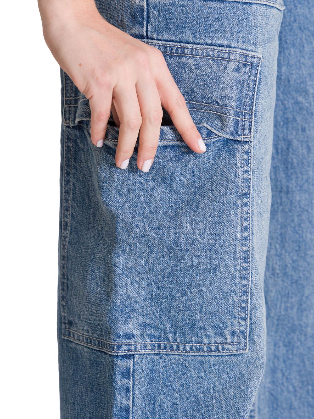 Jeans Cargo Mujer Relaxed Azul CAT