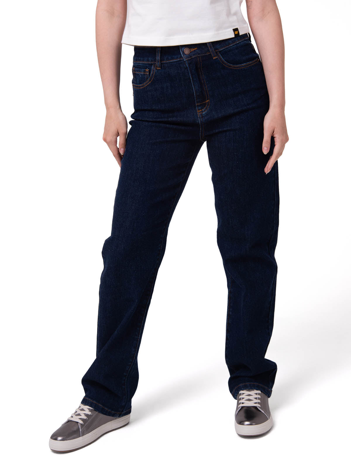 Jeans Tiro Alto Mujer Stretch Azul CAT