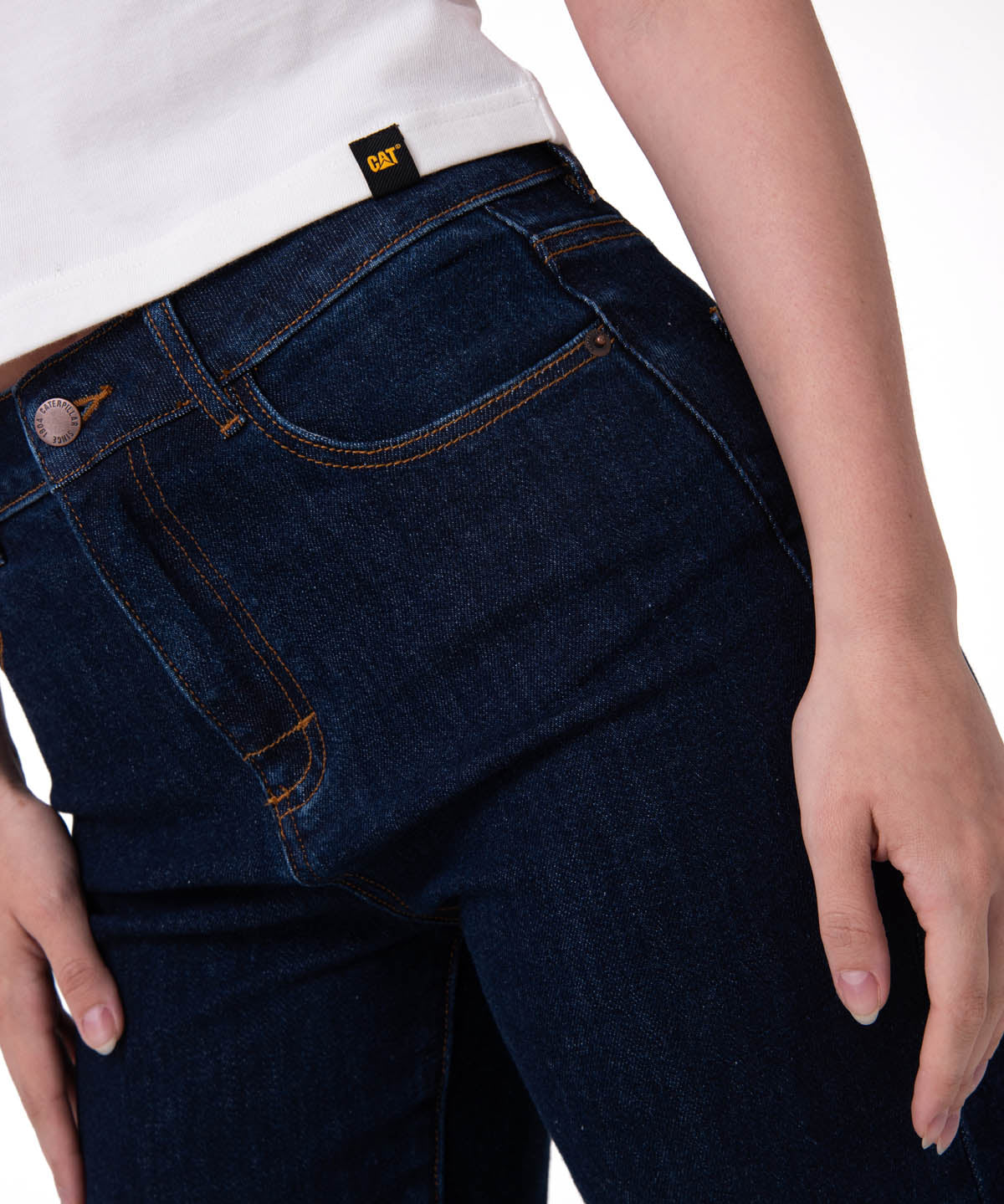 Jeans Tiro Alto Mujer Stretch Azul CAT