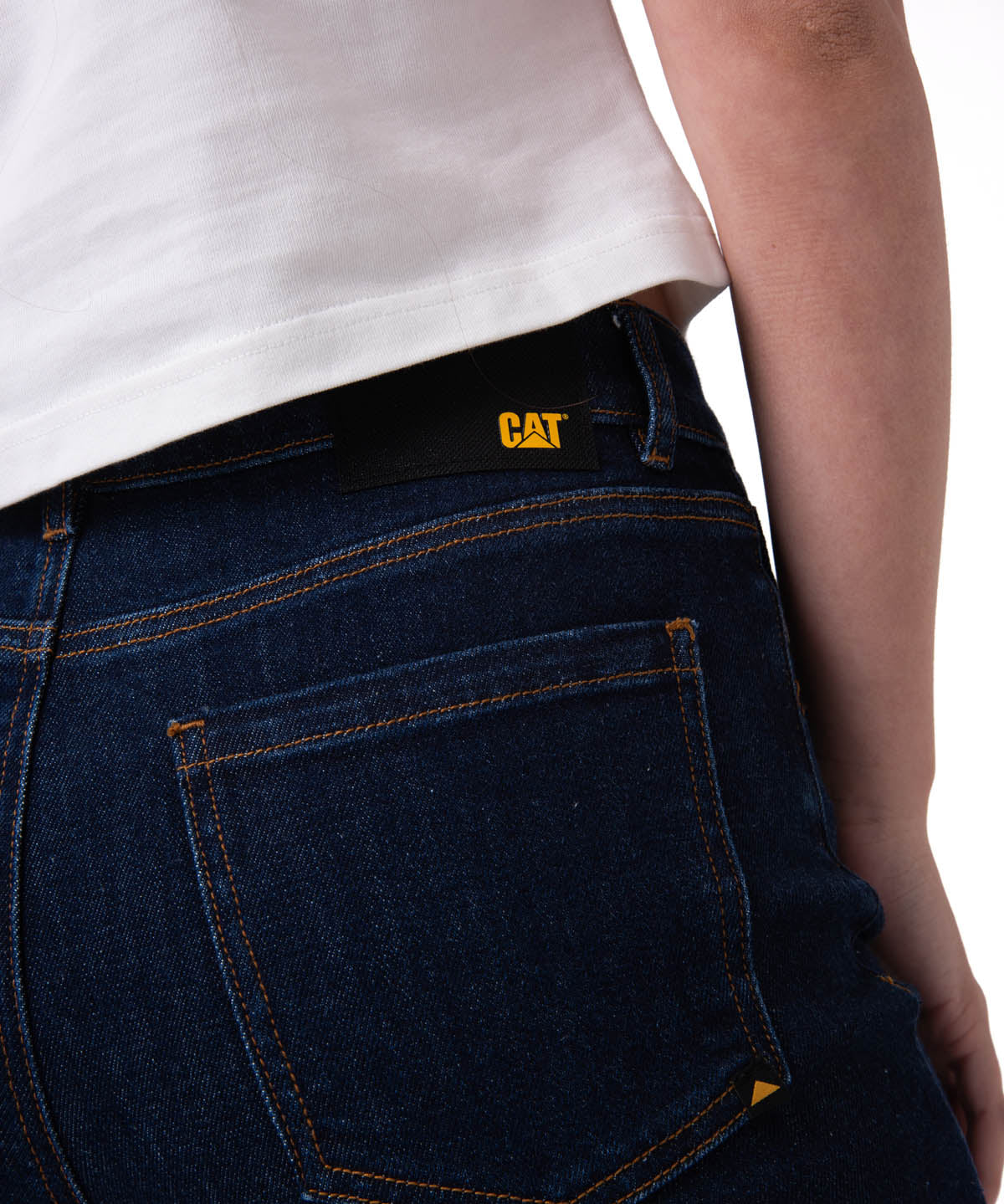 Jeans Tiro Alto Mujer Stretch Azul CAT
