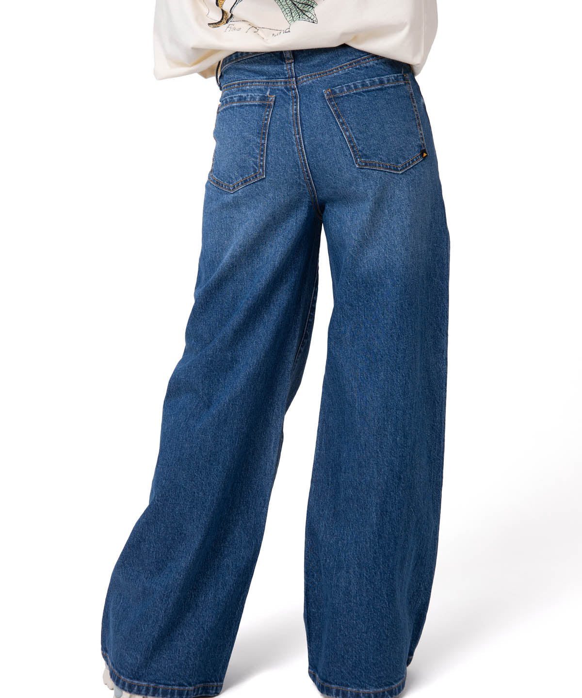 Jeans Wide Leg Mujer Denim Azul Cat