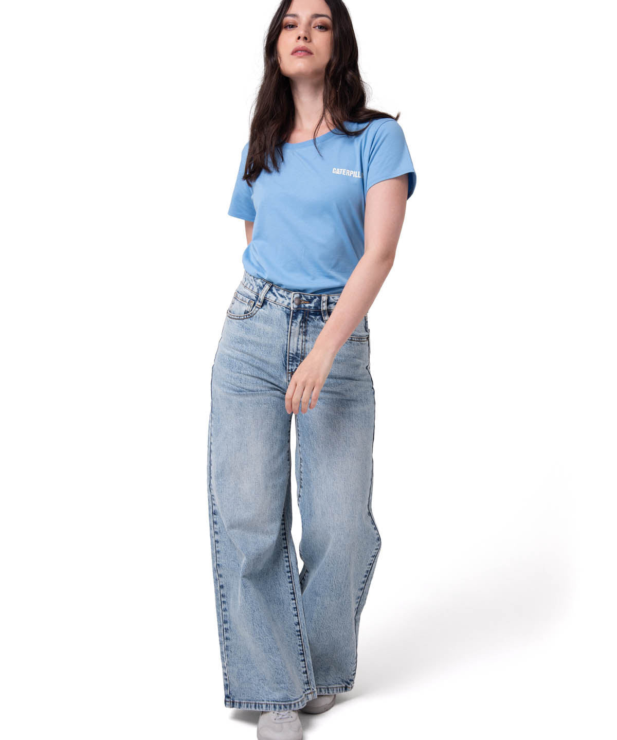 Jeans Wide Leg Mujer Denim Azul Claro Cat