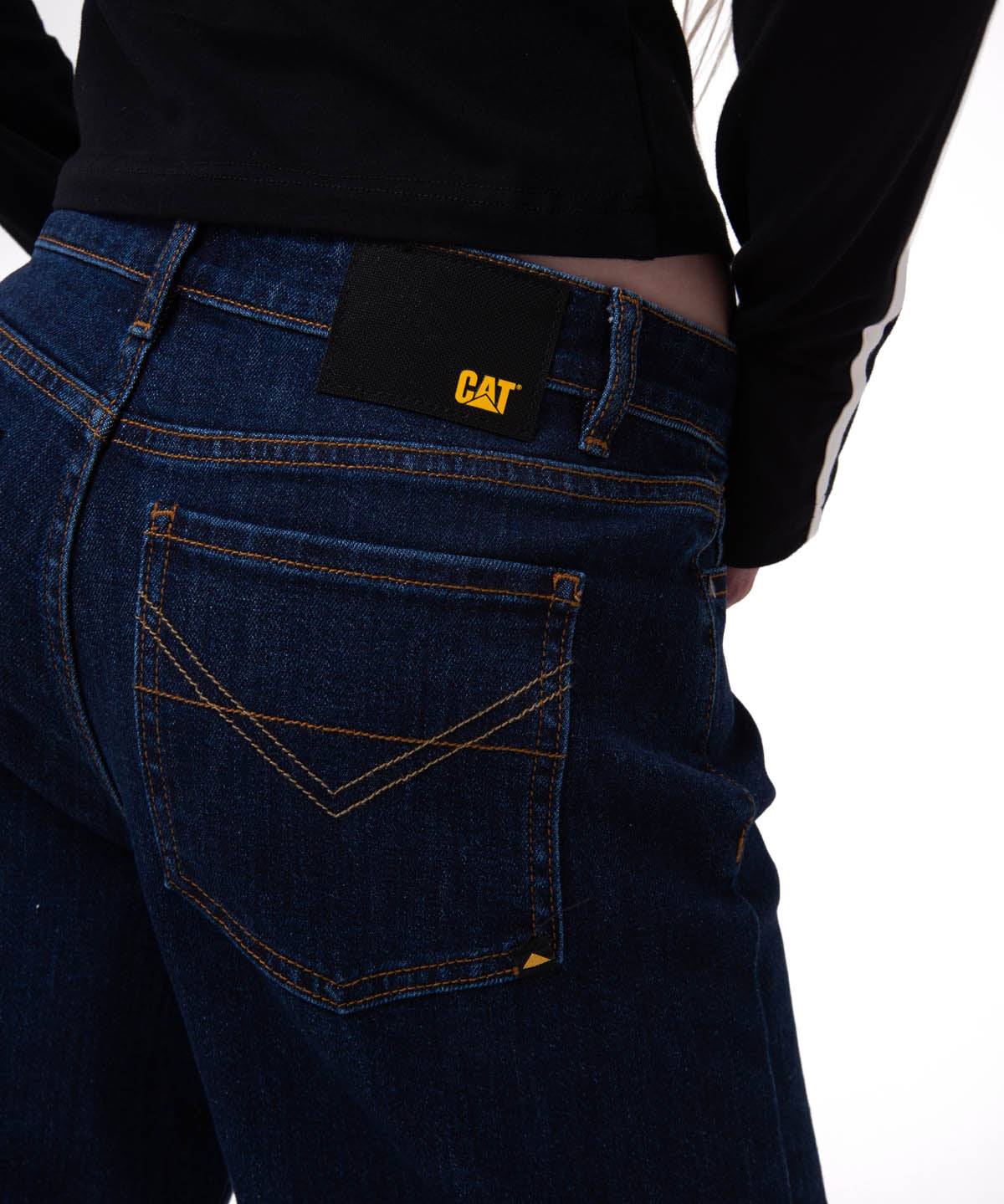 Jeans Tiro Medio Mujer Denim Azul Oscuro Cat