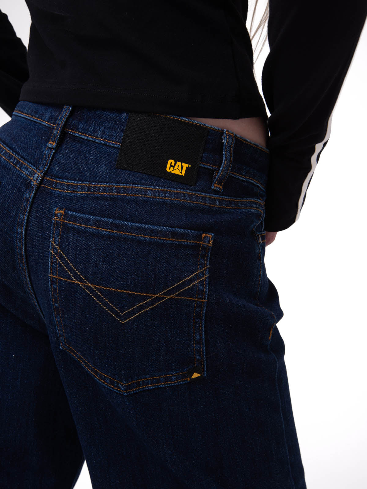 Jeans Tiro Medio Mujer Denim Azul Oscuro Cat