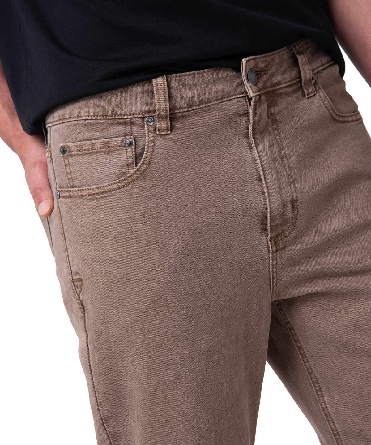 Jeans Rectos Mujer Confort Café Claro Cat
