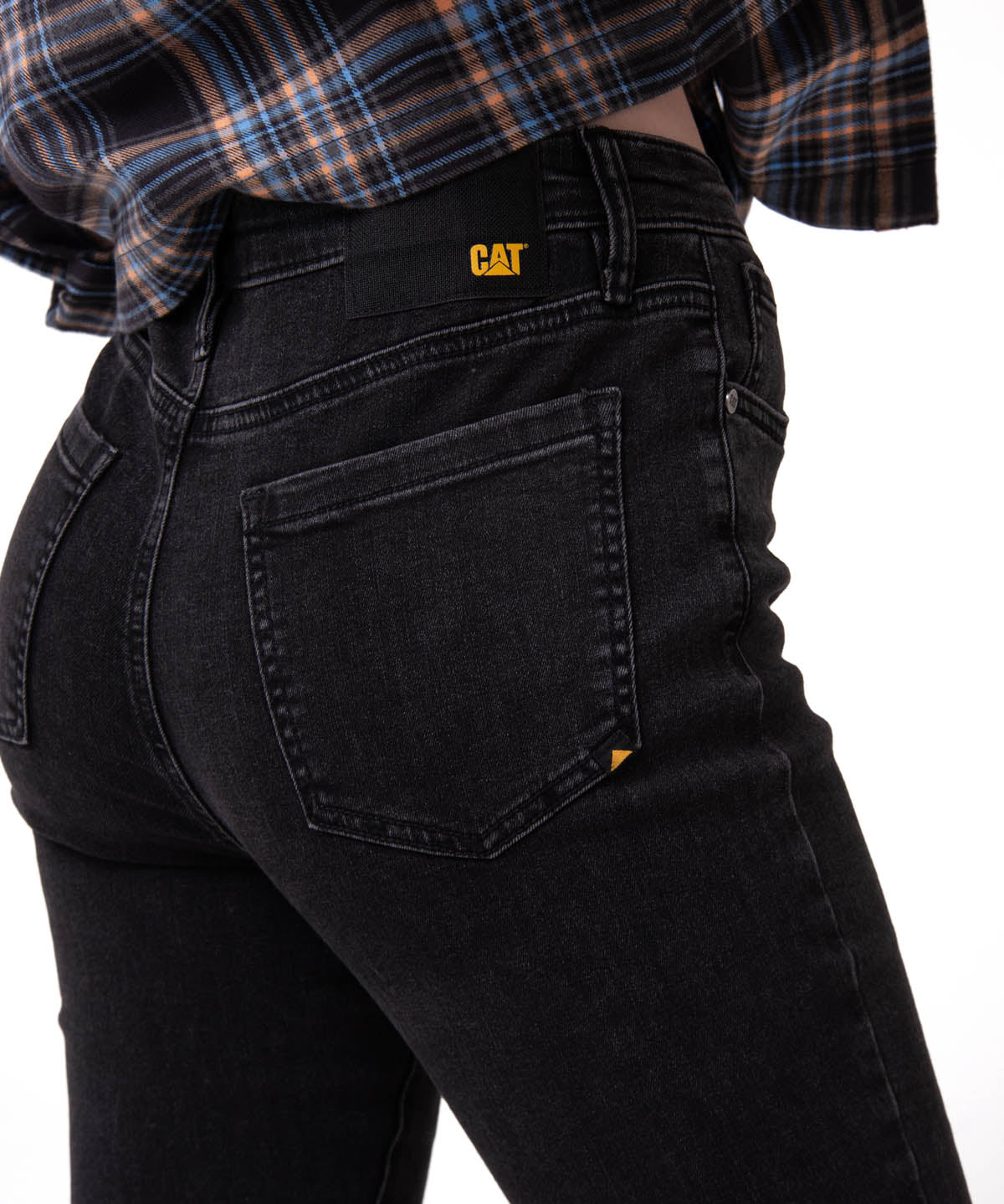 Jeans Mujer Stretch Denim Mid Rise Negro CAT