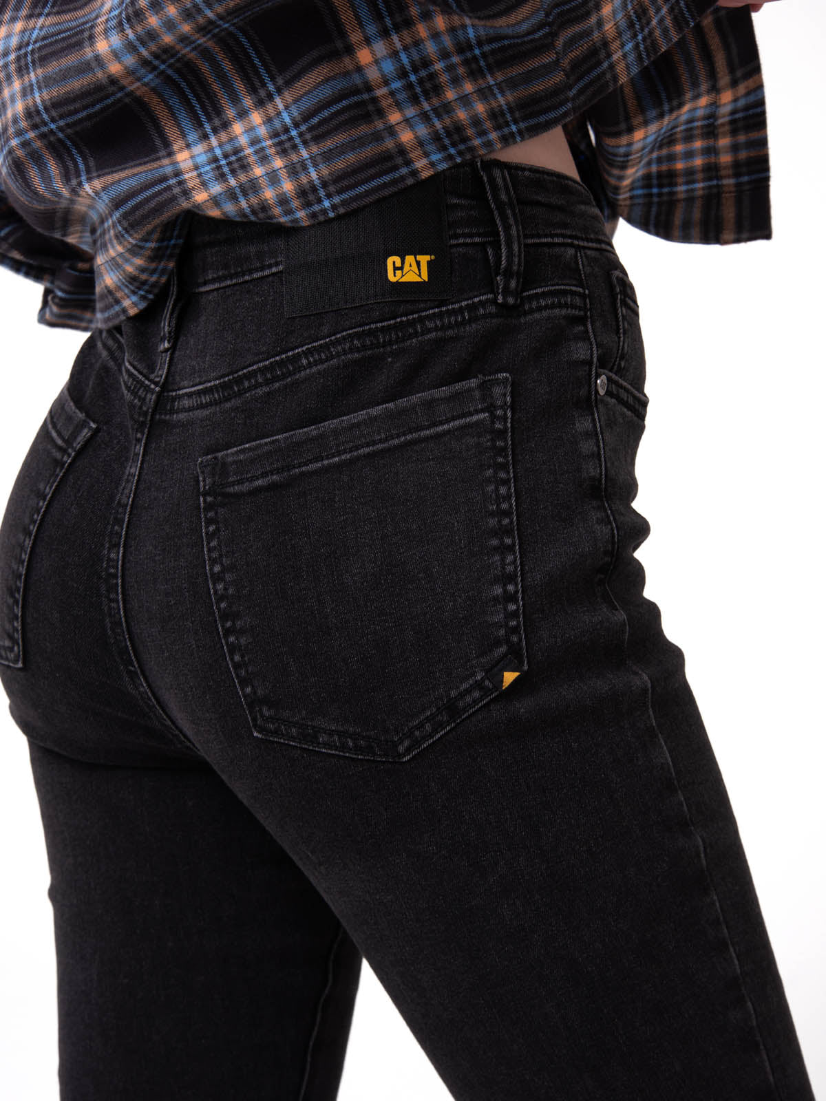 Jeans Mujer Stretch Denim Mid Rise Negro CAT