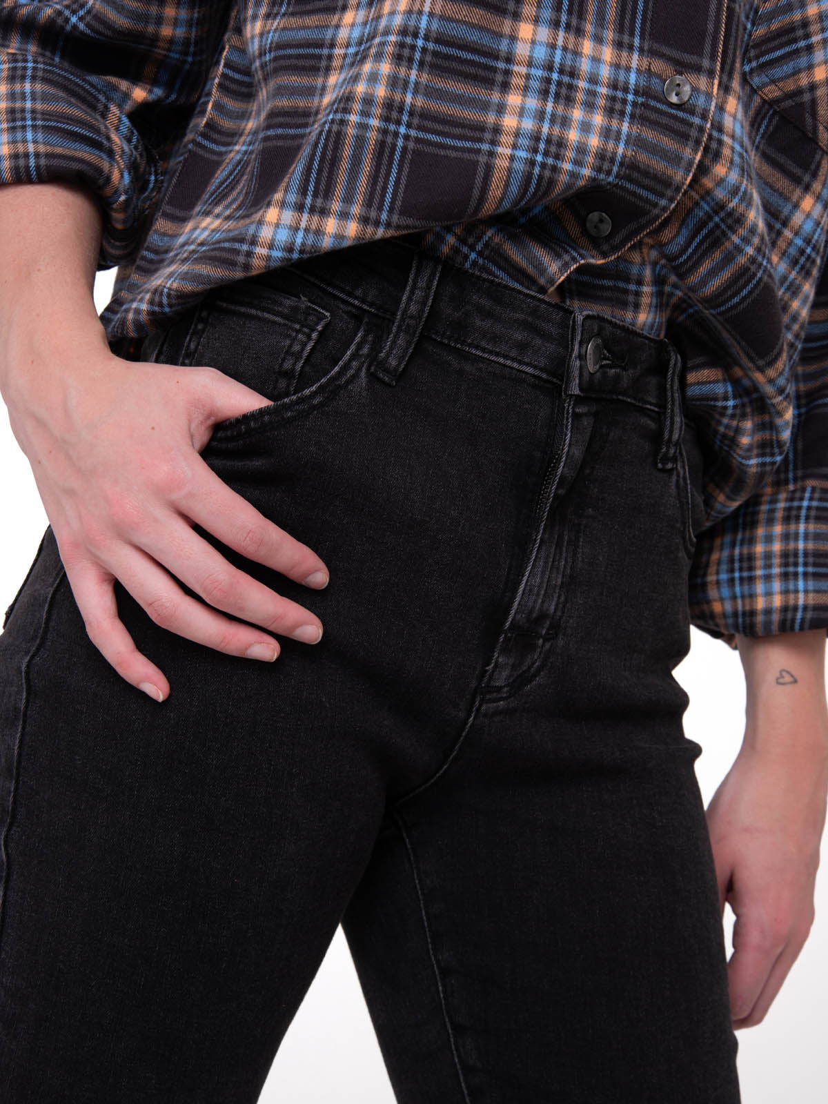 Jeans Mujer Stretch Denim Mid Rise Negro CAT