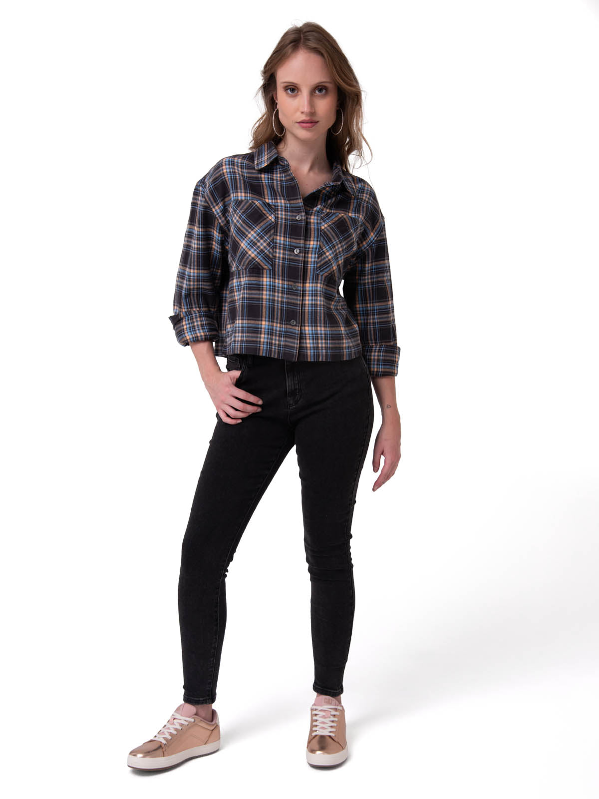 Jeans Mujer Stretch Denim Mid Rise Negro CAT