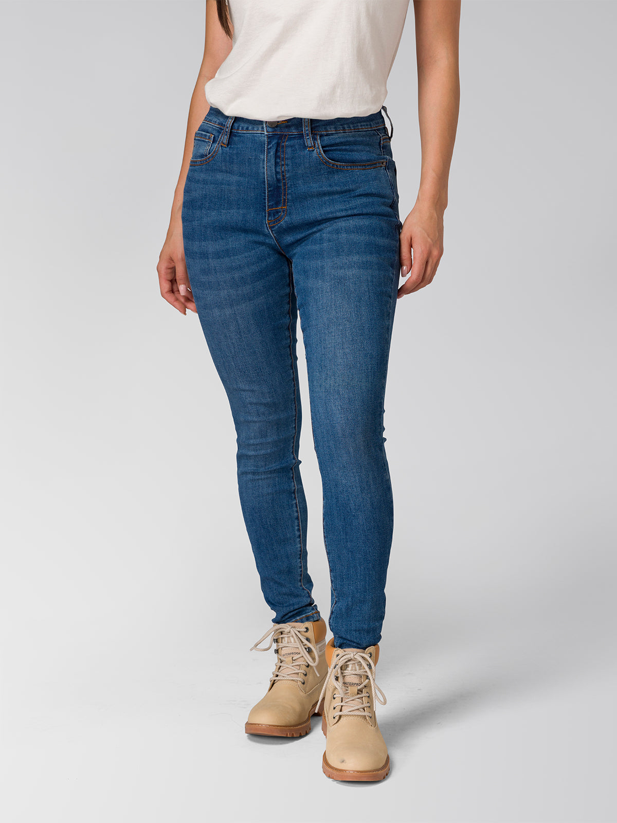 Jeans Mujer Stretch Denim Mid Rise Indigo CAT