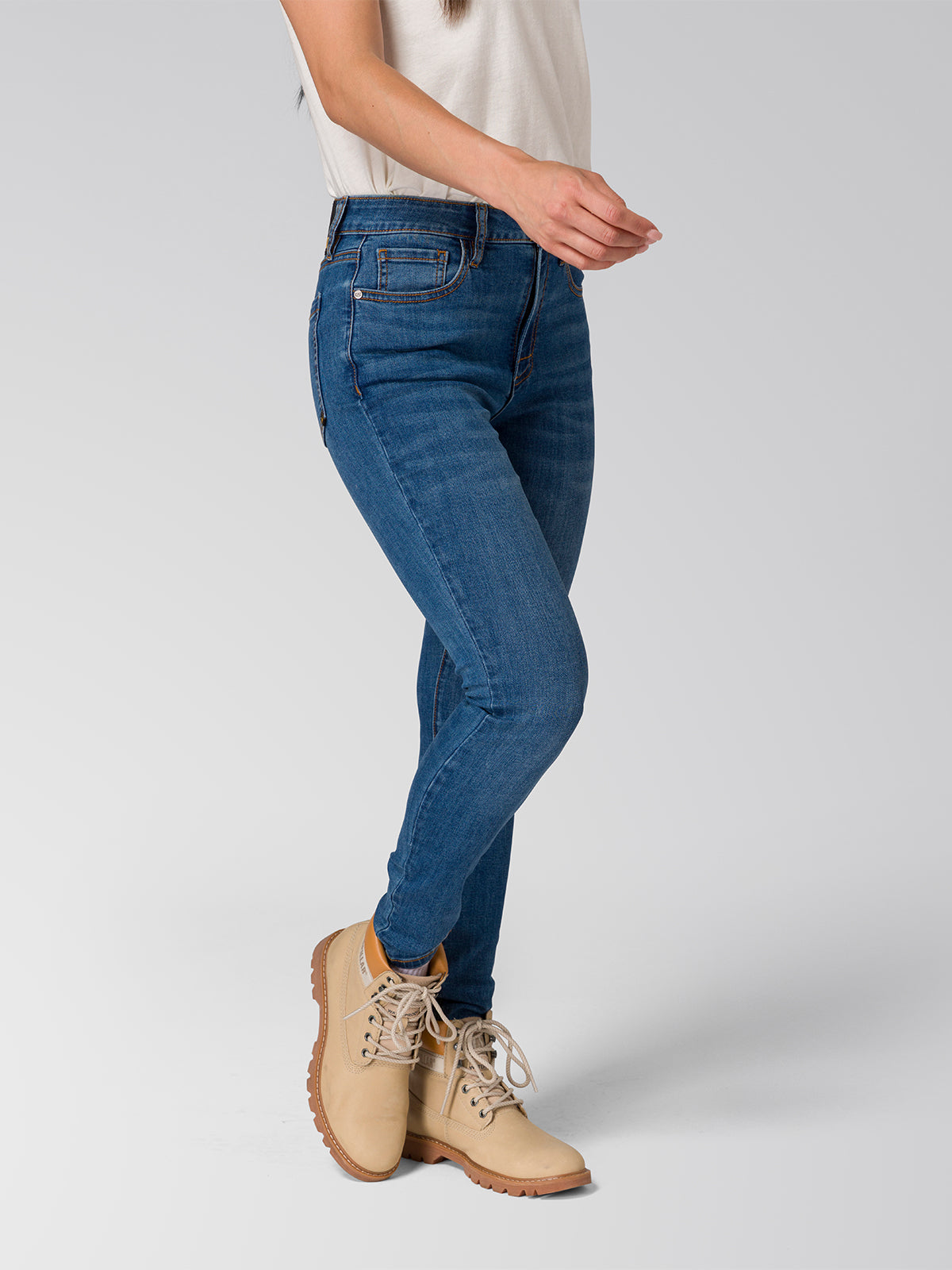 Jeans Mujer Stretch Denim Mid Rise Indigo CAT