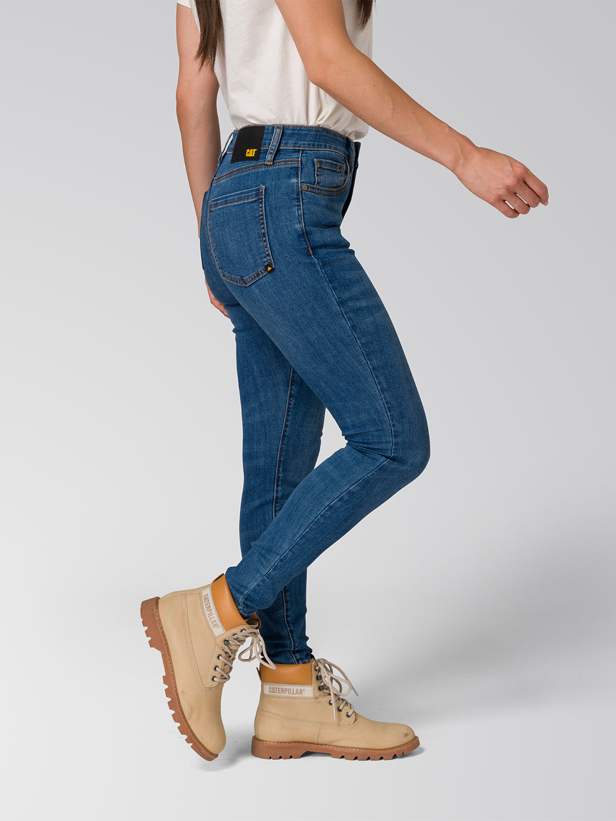 Jeans Mujer Stretch Denim Mid Rise Indigo CAT