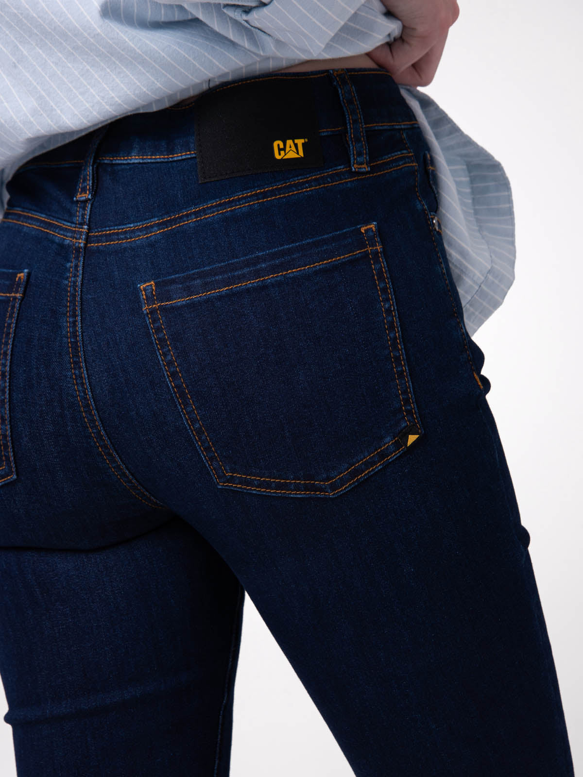 Jeans Stretch Mujer Mid-Rise Azul Oscuro Cat