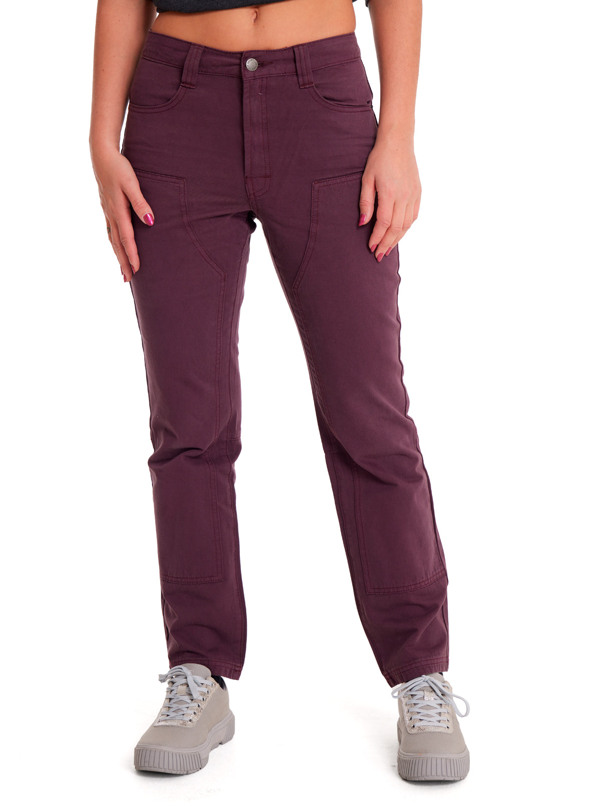 Pantalón Casual Mujer DOUBLE FRONT UTILITY BOTTOM Burdeo CAT