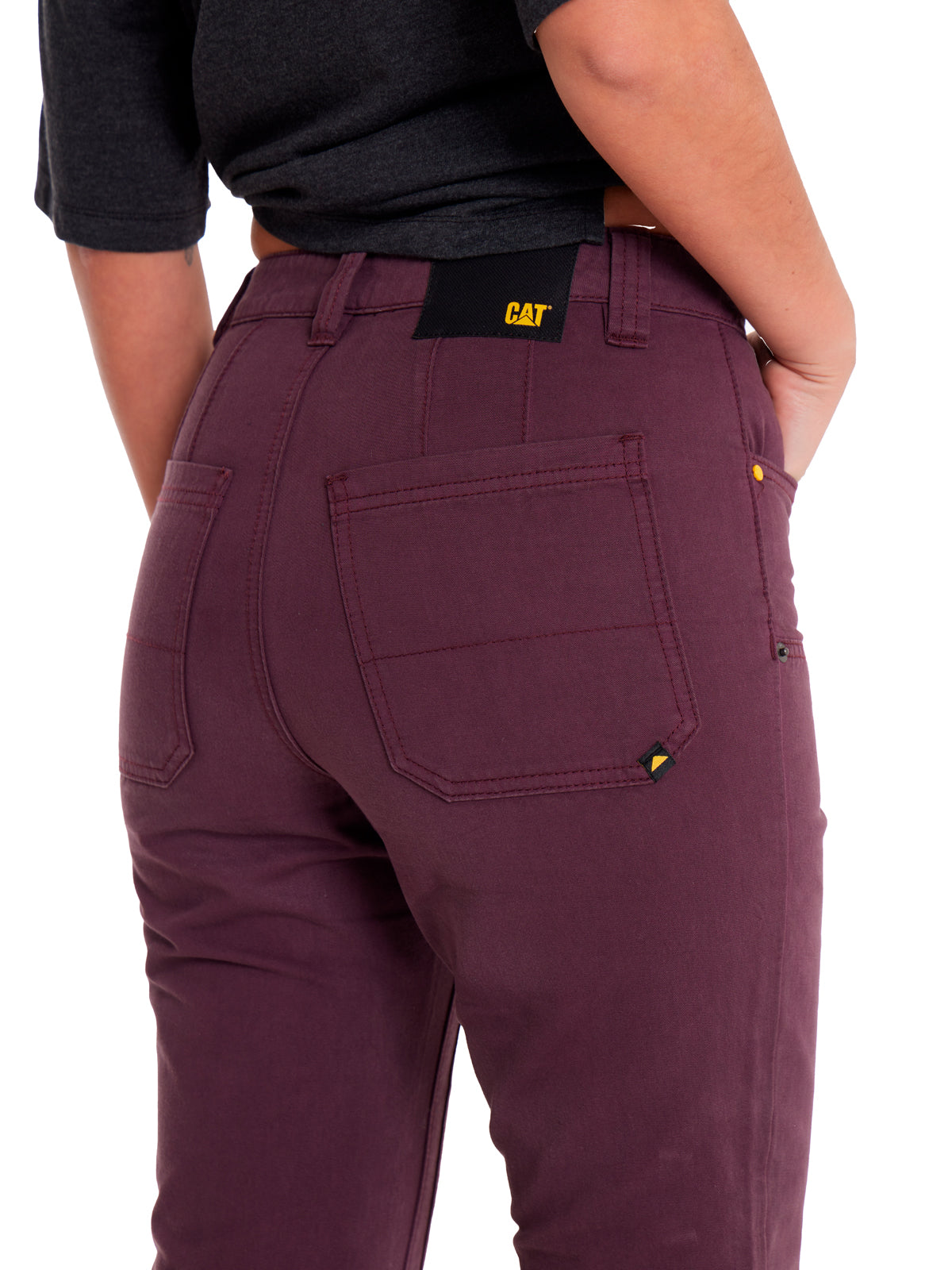 Pantalón Casual Mujer DOUBLE FRONT UTILITY BOTTOM Burdeo CAT
