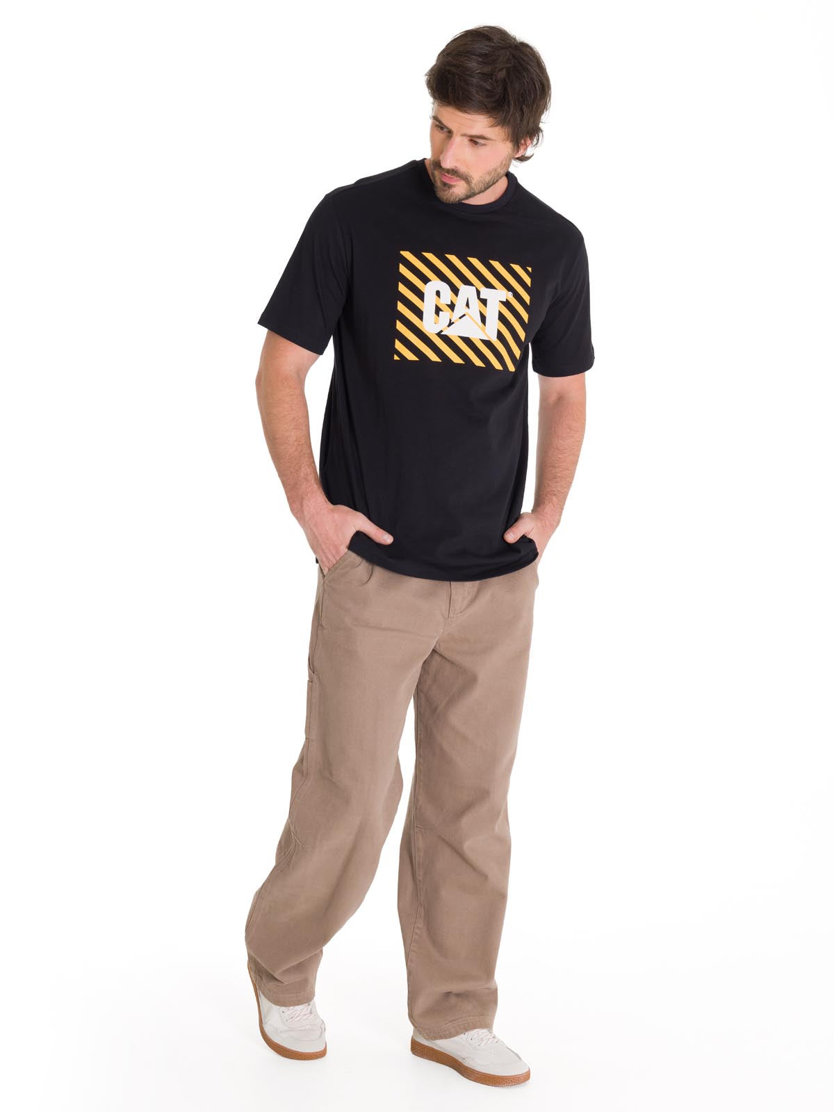 Pantalón Straight Hombre Twill Carpenter Café Claro Cat