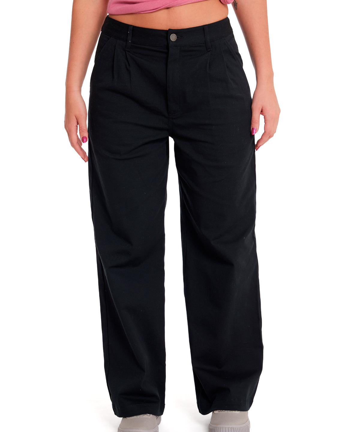 Pantalón Casual Mujer WIDE LEG STRETCH CHINO PANT Negro CAT