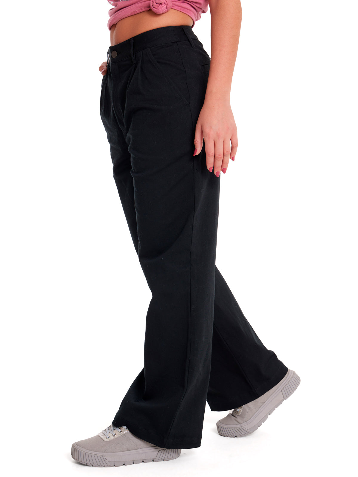 Pantalón Casual Mujer WIDE LEG STRETCH CHINO PANT Negro CAT