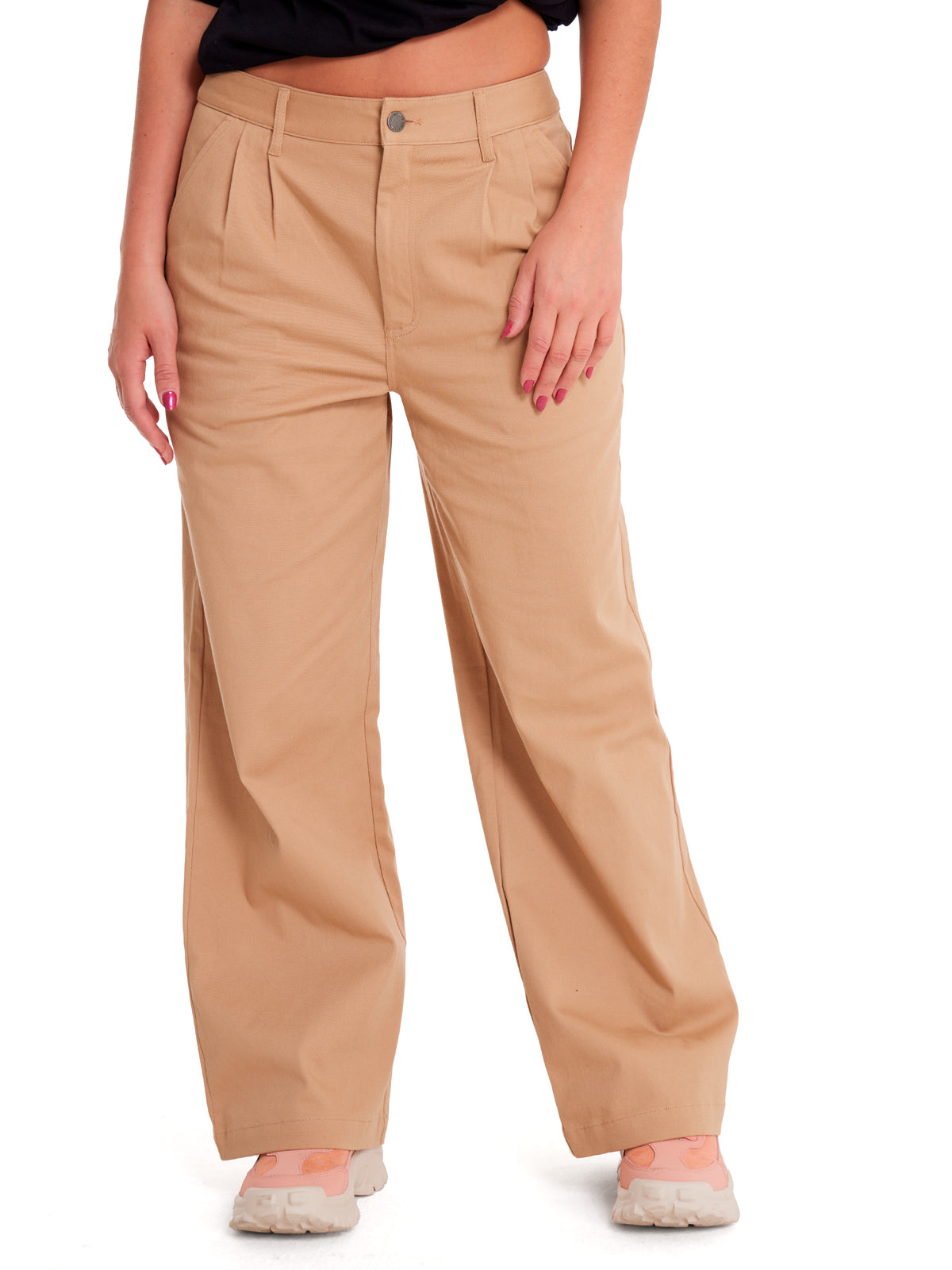 Pantalón Casual Mujer WIDE LEG STRETCH CHINO PANT Beige/Crudo CAT