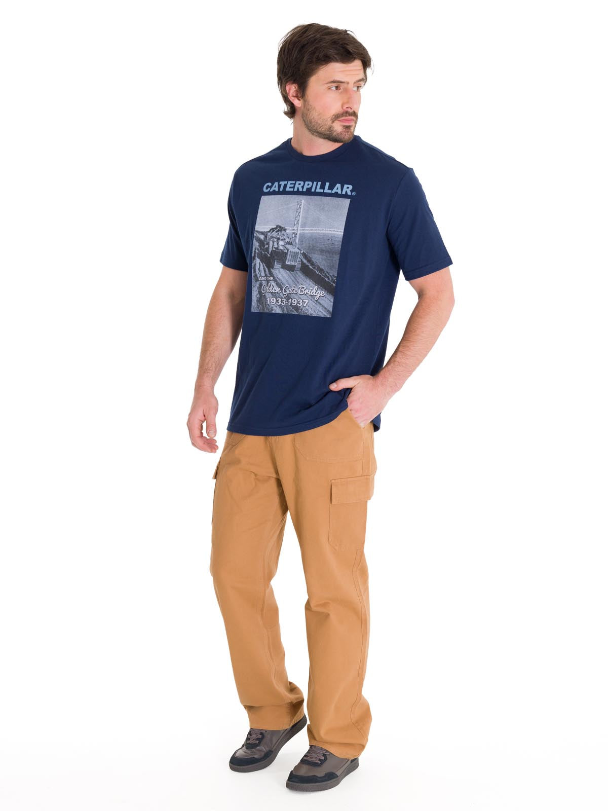 Pantalón Tiro Medio Hombre HERITAGE STRAIGHT CARGO UTILITY Café Cat