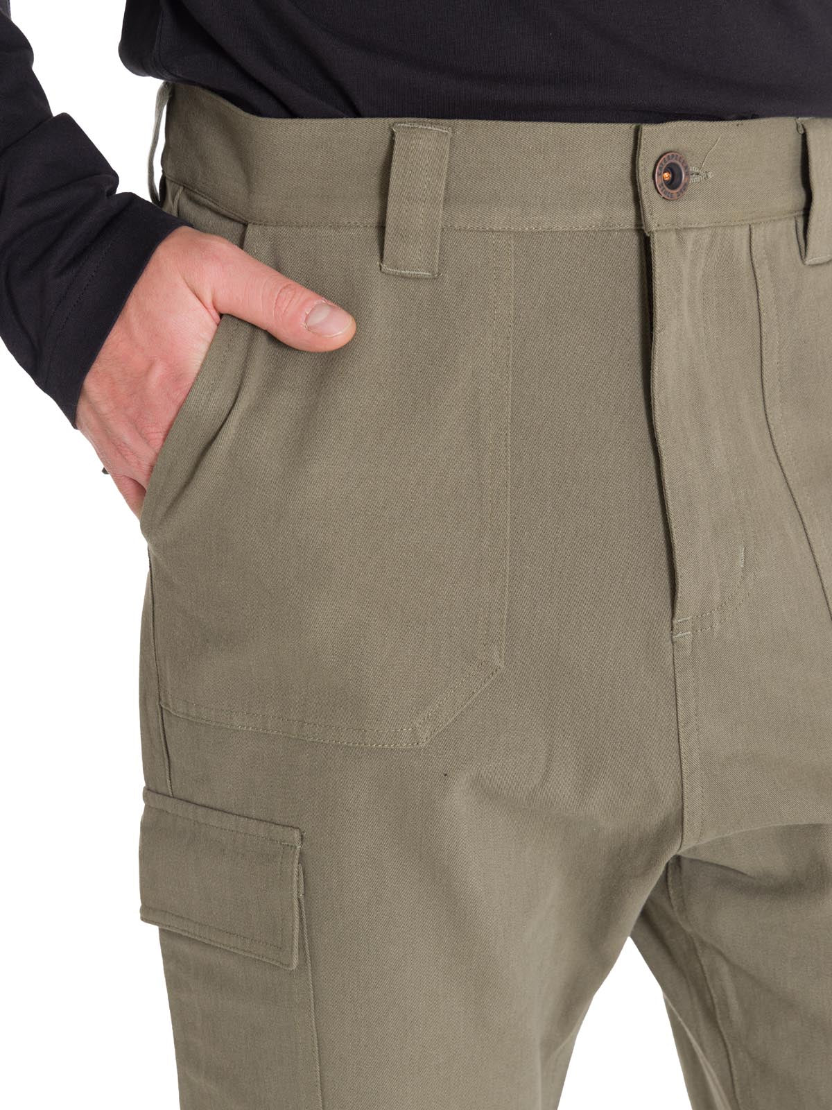 Pantalón Tiro Medio Hombre HERITAGE STRAIGHT CARGO UTILITY Oliva Cat