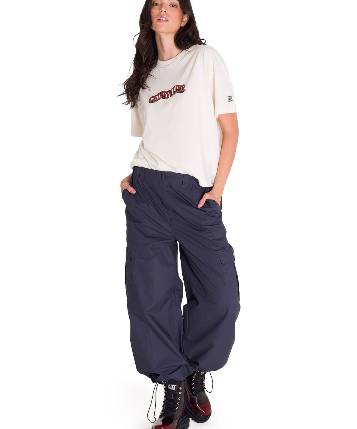 Pantalón Mujer Pull-On Cargo Parachut Azul CAT