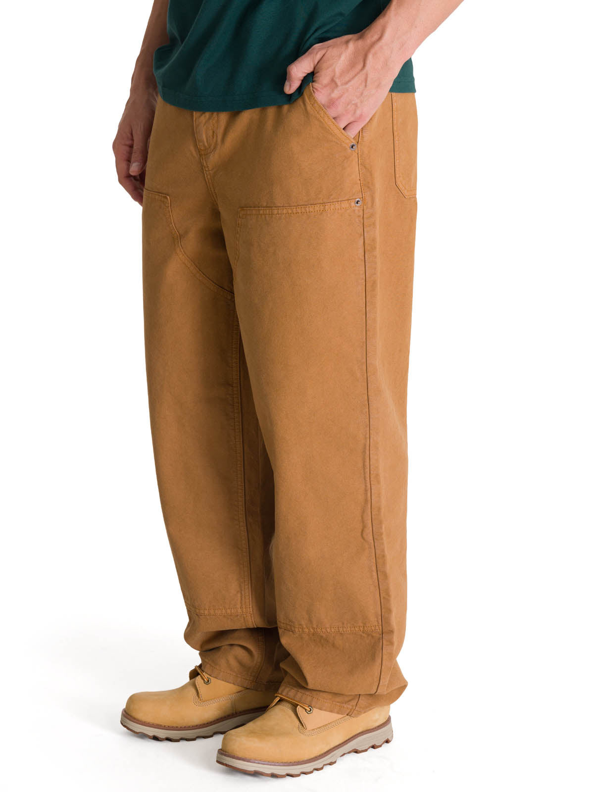 Pantalón Hombre Double Front Canvas Café CAT