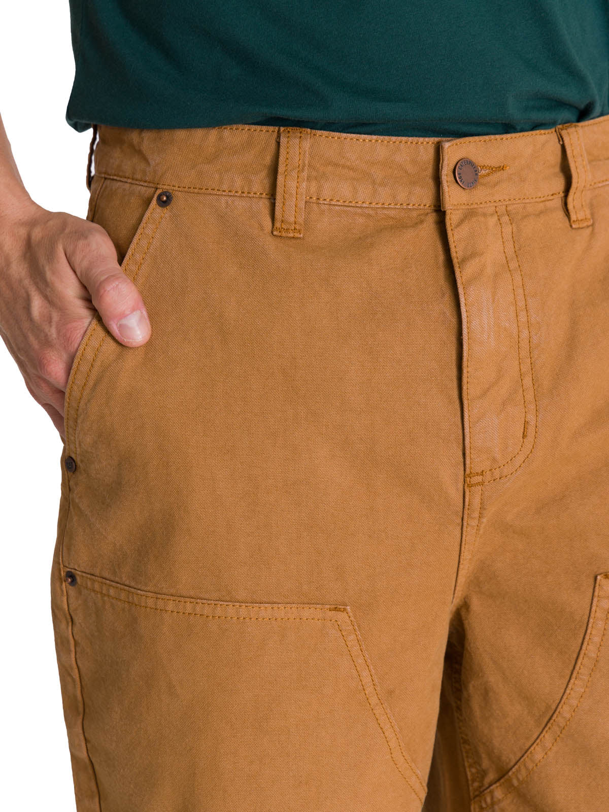 Pantalón Hombre Double Front Canvas Café CAT