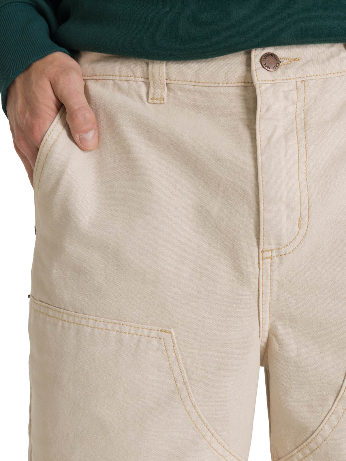 Short Hombre Double Front Carpenter Beige CAT