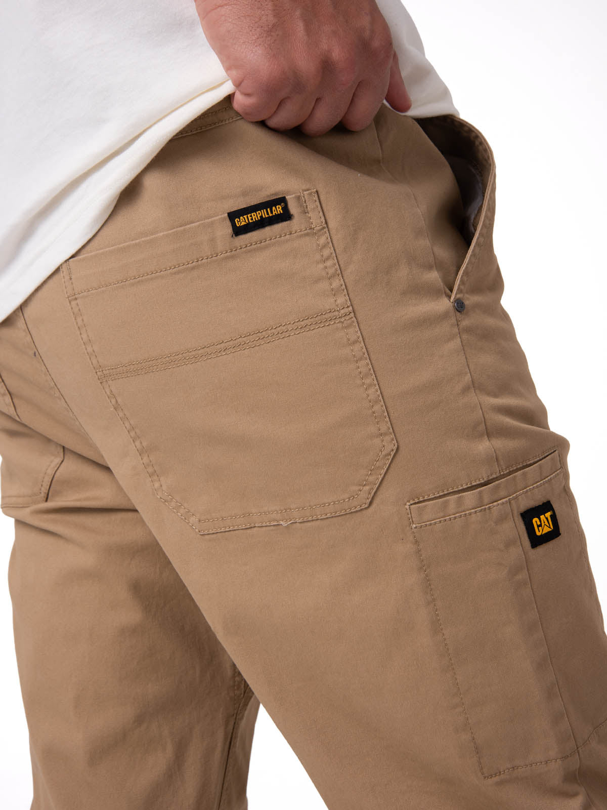 Pantalón Twill Hombre Stretch Utility Beige CAT