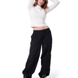 Pantalón Mujer Pull-On Cargo Negro Cat