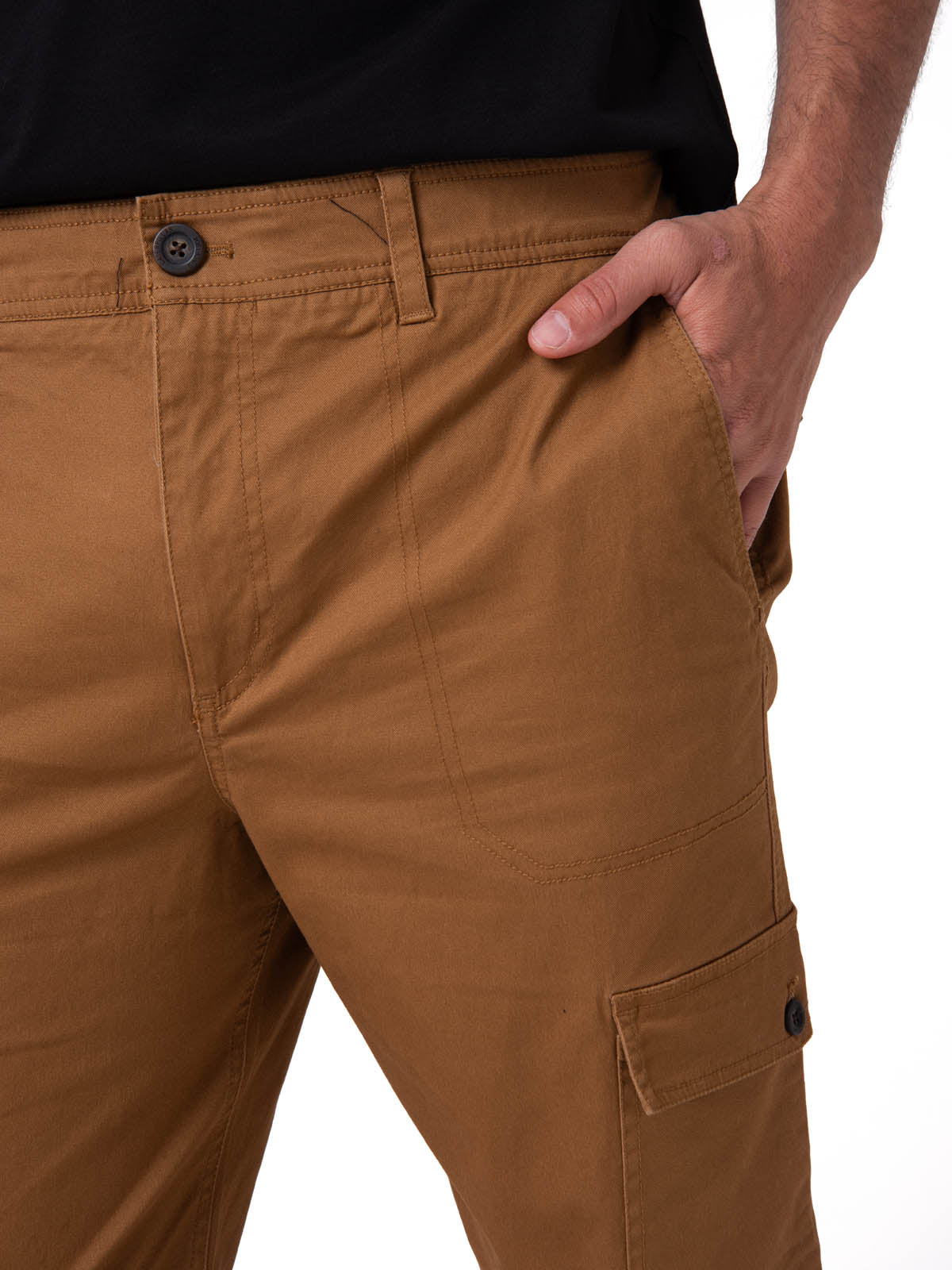 Pantalón Hombre Cargo Slim Café Cat
